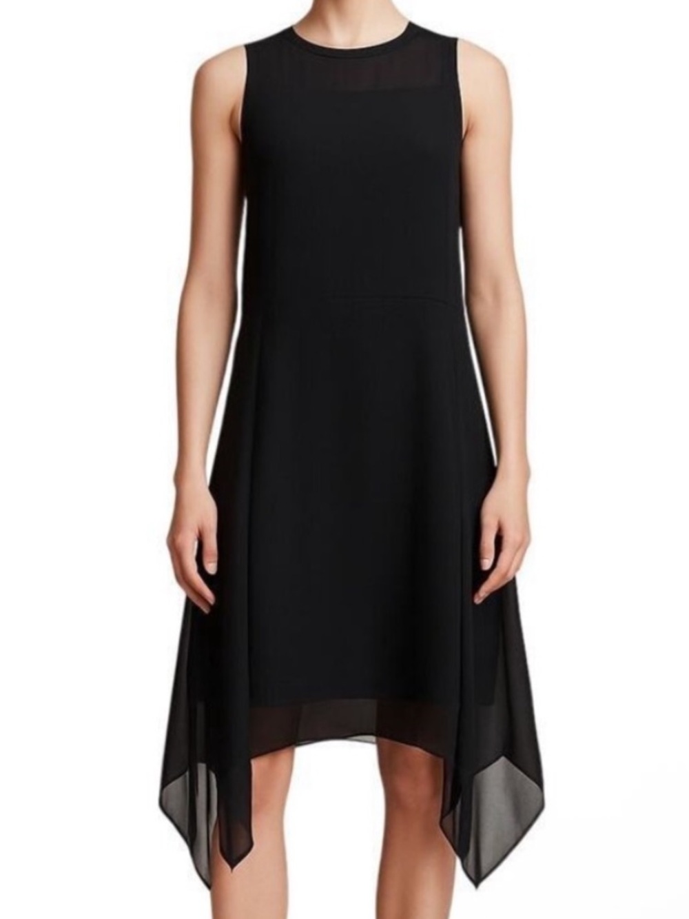 All Saints Lyra Sleeveless Shift Asymmetrical Dress SIZE 8 Black
